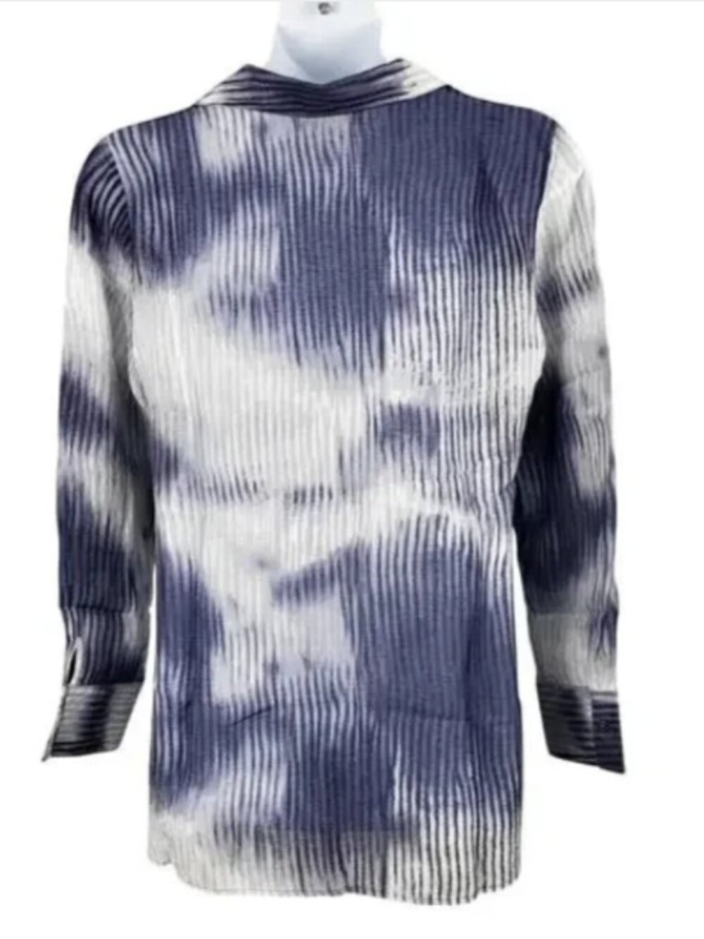 Coldwater Creek X-Large Blue and White Semi-Sheer Linen Tunic or Beach Coverup - Picture 3 of 12